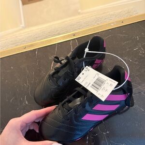 adidas Black and Pink Youth Soccer Cleats